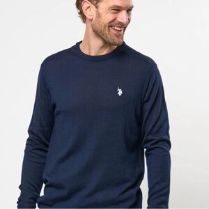 NWT U.S. Polo Assn. Men's Dark Blue Crewneck Sweater Size XL